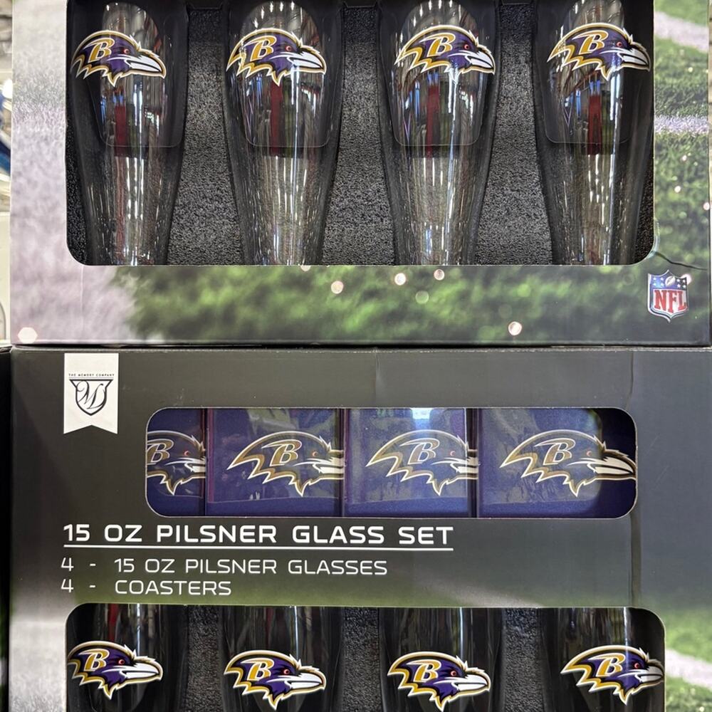 Raven NFL Glass Drink Sets